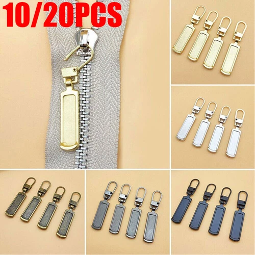 10/20PCS Replacement Molded Slider Fix Zipper Fixer Repair Pull Bags Tab Kits.