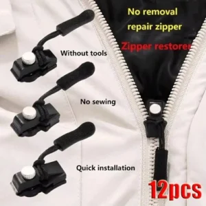 12 Pack Universal Zipper Repair Kit Detachable Slider Replacement Instant Zip